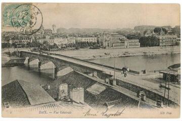 1 vue - Vue générale (vue du vieux pont, Dax-Salin Thermal, Thermes, Cathédrale…) (ouvre la visionneuse)