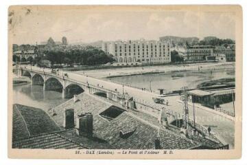1 vue - Le Pont et l\'Adour (Vue sur pont, Syndicat d\'Initiative, Splendid, Thermes, Cathédrale) (ouvre la visionneuse)
