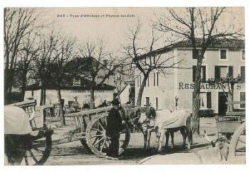 1 vue - Type d\'attelage et paysan landais (ouvre la visionneuse)