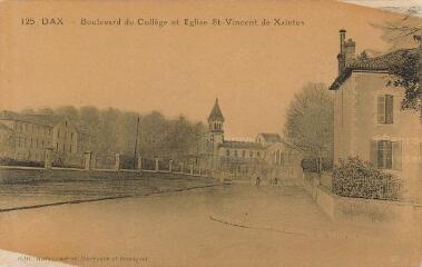 1 vue - Boulevard du Collège et église St-Vincent de Xaintes (ouvre la visionneuse)