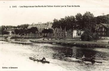 1 vue - Les Baignots sur les bords de l\'Adour dominé par la Tour de Borda (ouvre la visionneuse)